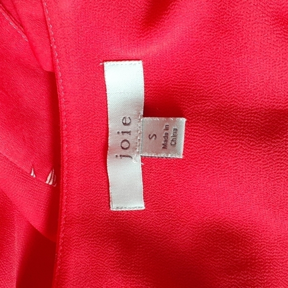 JOIE Daymon B Floral-Print Crepe De Chine MIDI Wrap Dress in Tomato Red Size S - Picture 9 of 16